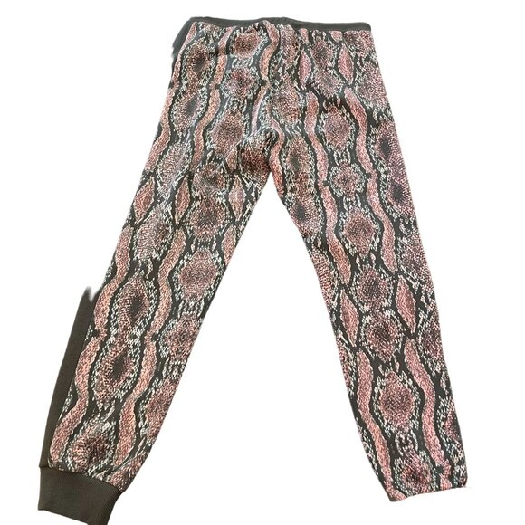 Eleven Paris Snakeskin Print Joggers Pink Gray Draw String Casual Pants, Size L - Picture 2 of 7